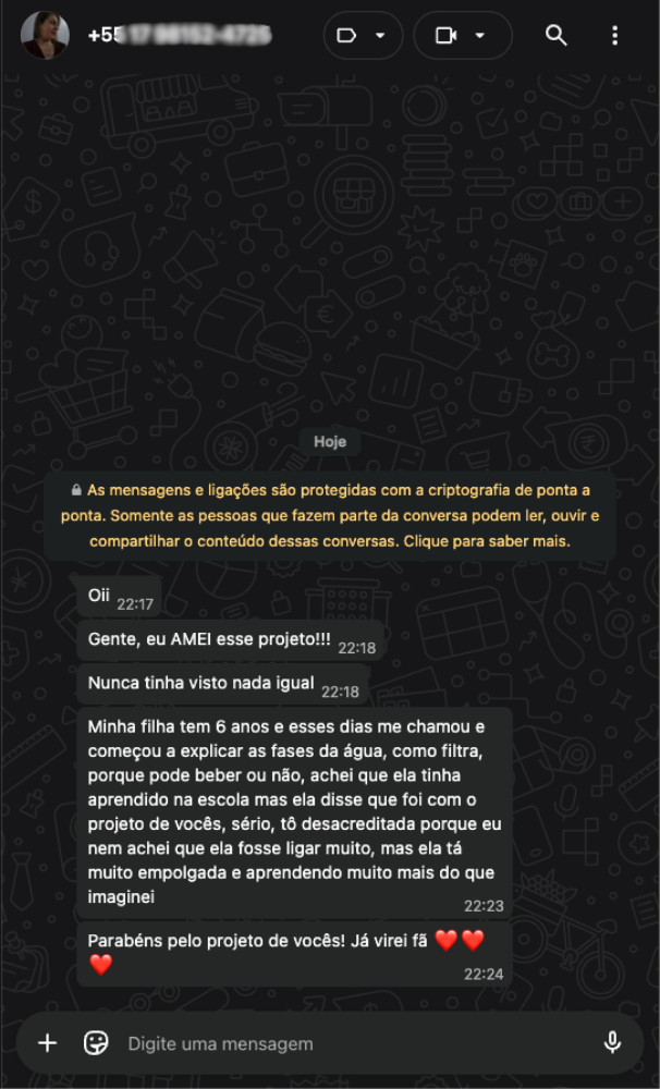 Depoimento real WhatsApp