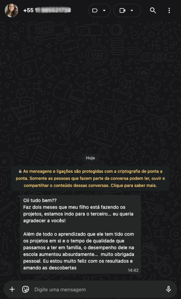 Depoimento real WhatsApp