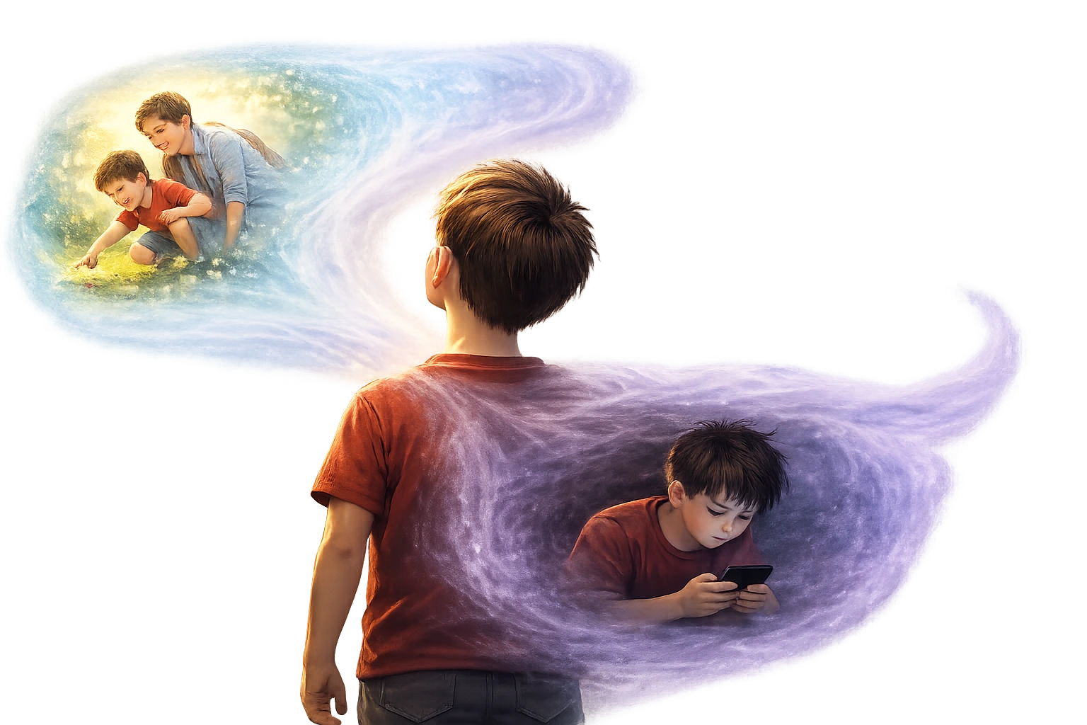 Criança explorando com curiosidade